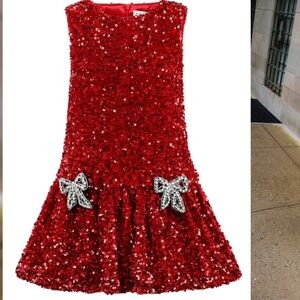 Lola + The Boys Red Sequin Detail